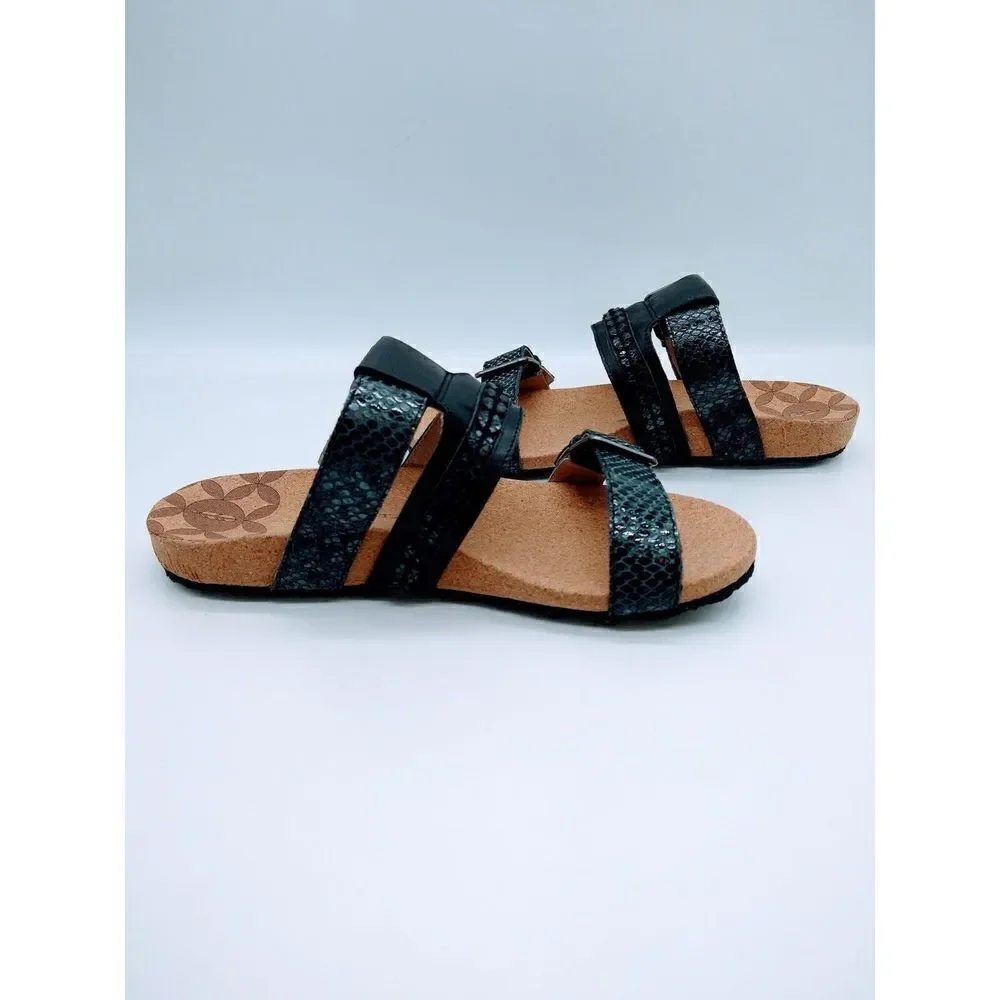 COPY - Revitalign Women's Sofia Slide Sandals - Black Leather , Size US 7 / EUR…